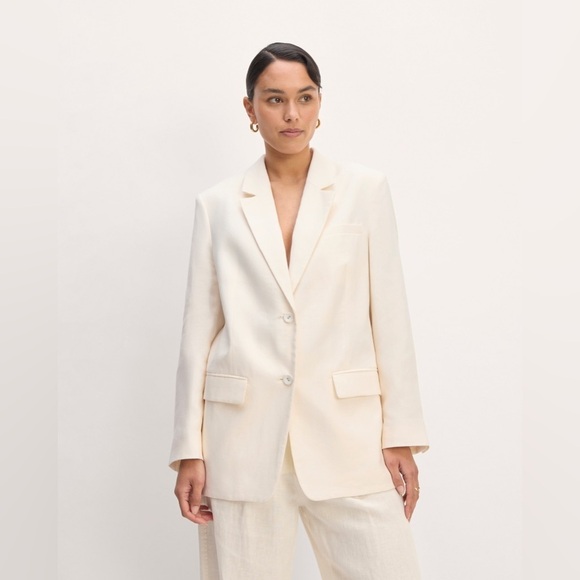 Everlane Jackets & Blazers - Everlane The Oversized Blazer in Linen in Bone Cream Size 12 Office